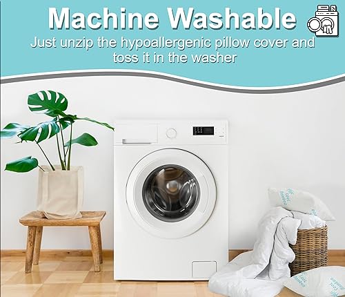 Miniatura 7 de Almohadas de bambú refrescantes tamaño King para dormir, espuma viscoelástica triturada suave, lavable y extraíble, funda de bambú transpirable con