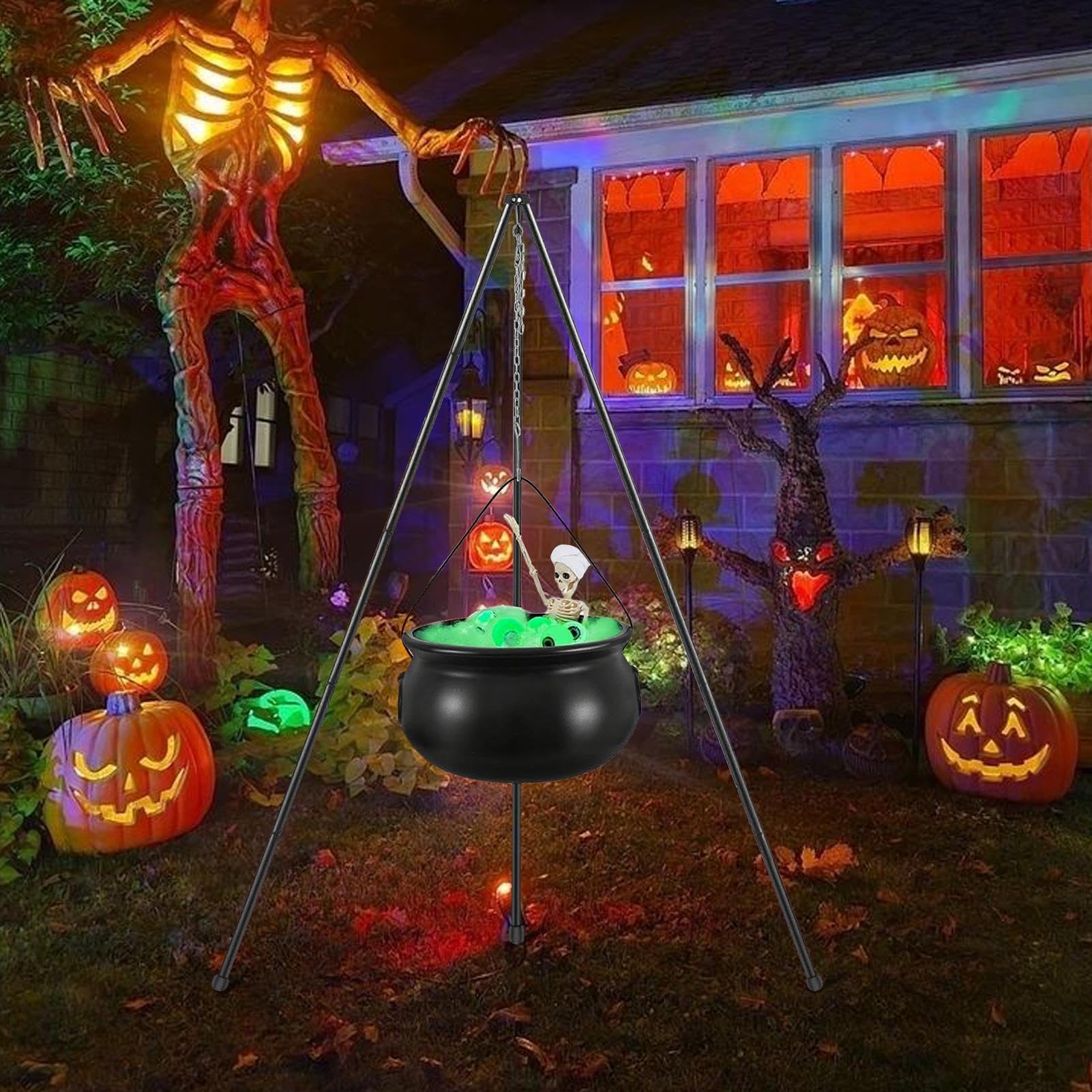 Kocio?ek Czarownicy Halloween, Halloweenowy Kocio? Wied?my do Dekoracji Ogrodu, Dekoracje ?wi?teczne Do Strasznego Domu Zewn?trz Do Wn?trz Ganku Trawnik Wej?cie ?cie?ka Impreza