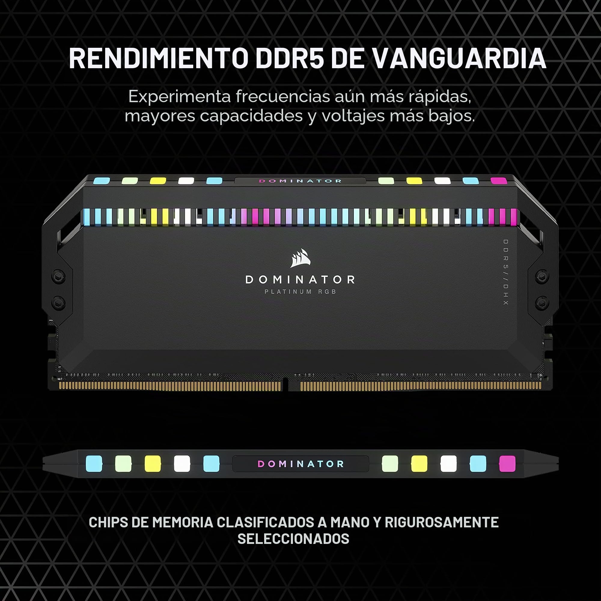 Corsair Dominator Platinum RGB DDR5 64 GB (2x32 GB) 5600MHz C40 Memoria per Desktop (Regulación de Voltaje integrada, Refrigeración DHX patentada, 12 Leds RGB CAPELLIX, Optimizadas para Intel) Negro