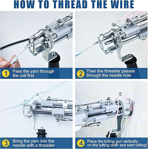 Miniatura 4 de zowwfast Kit de pistola de acolchonamiento, 2 en 1 de pelo cortadobucle, kit de acolchonamiento + tela de acolchonamiento de 39 x 78 pulgadas + tela