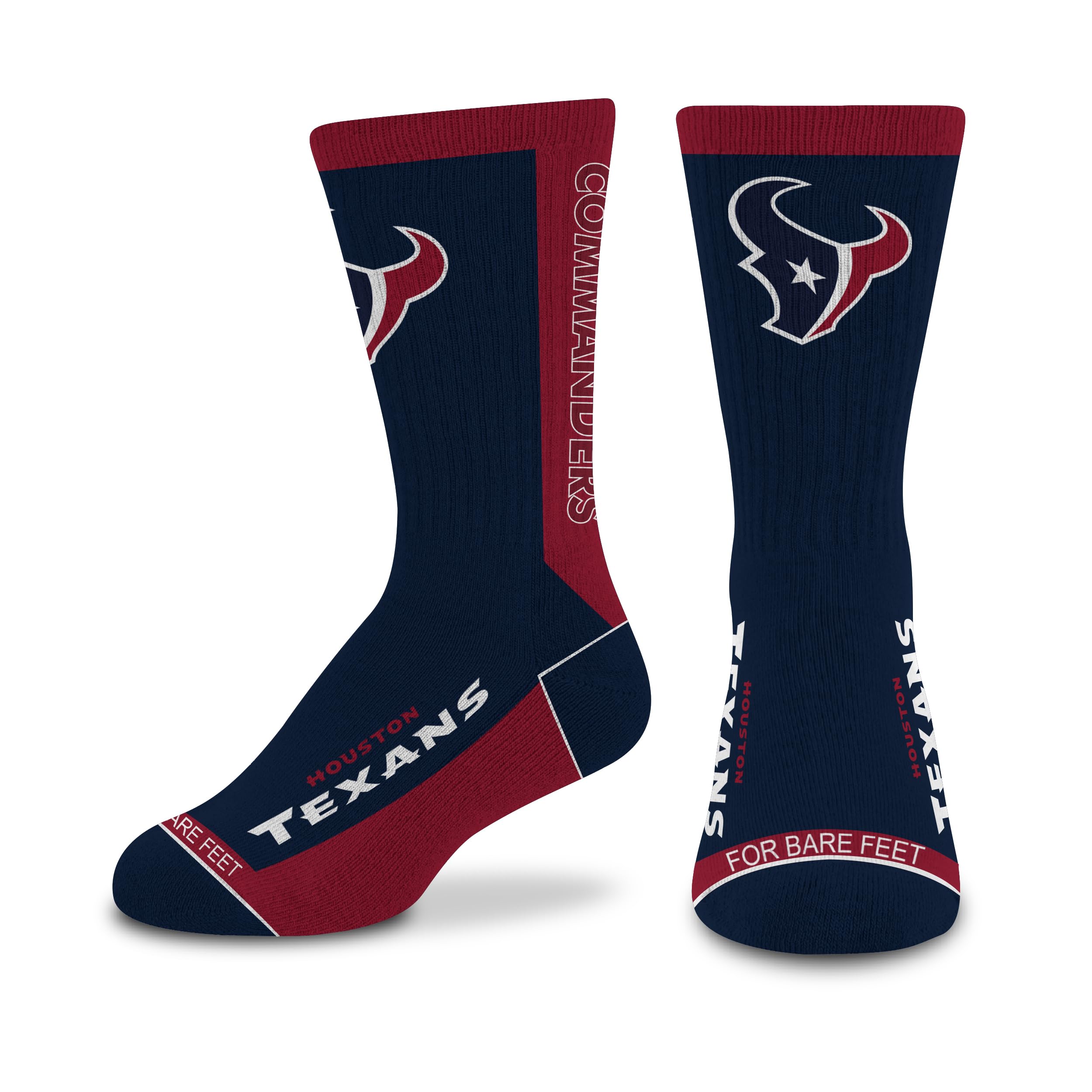 For Bare Feet NFL Unisex Kids Nfl Mvp Crew Sock Youth