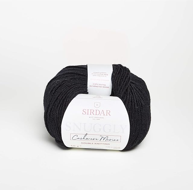 Sirdar Snuggly Baby Cashmere Merino DK Double Knitting, (450) Black, 50g