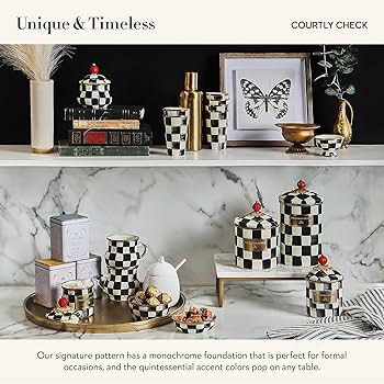 MacKenzie-Childs Courtly Check Enamel Lidded Sugar Bowl