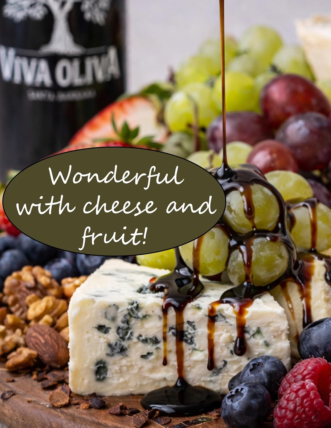 Viva Oliva Dark Chocolate Balsamic Vinegar - 375ml (12.7oz) - Premium Quality - 100% Natural - Barrel Aged Gourmet Balsamic from Modena, Italy