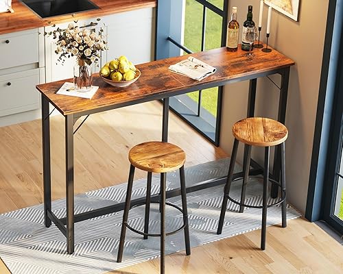 Miniatura 23 de ODK Mesa de bar de 55 pulgadas, mesa de bar de altura de barra, mesa de barra de altura de mostrador, mesas rectangulares de encimera de cocina y