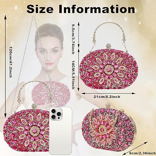 Miniatura 2 de Bolsos de mano para mujer, bolso de noche con diamantes de imitación, bolsos brillantes de cristal para fiesta de boda