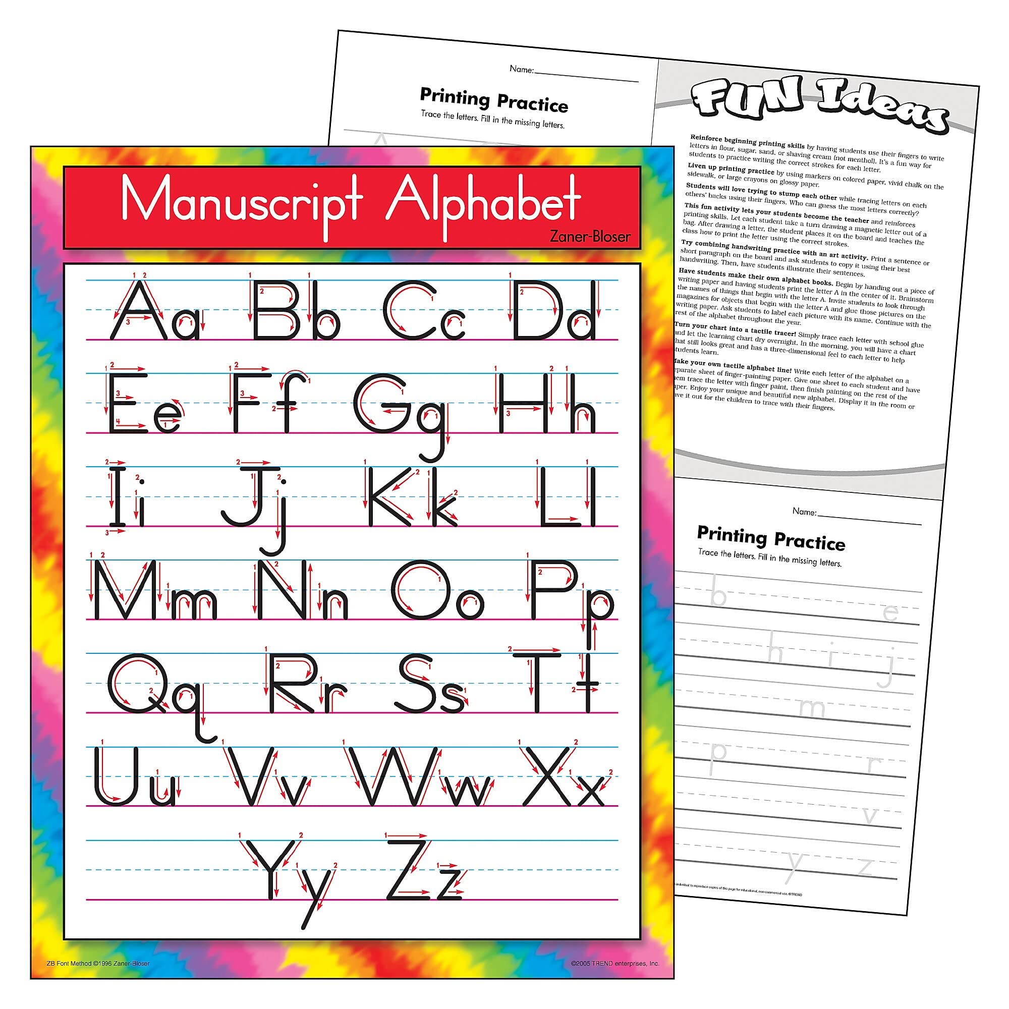 TREND enterprises, Inc. Manuscript Alphabet Zaner-Bloser Learning Chart, 17