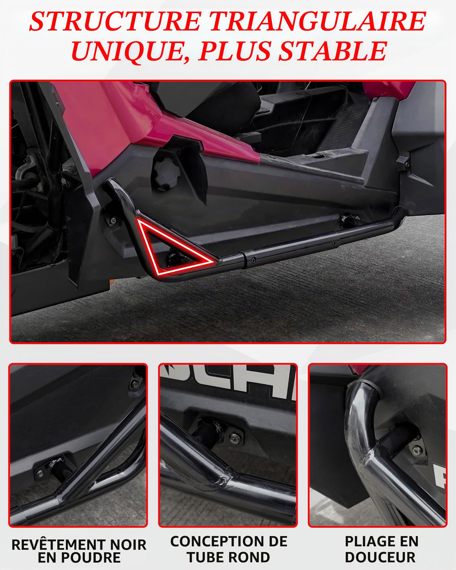 SAUTVS Barres Nerf pour RZR XP 1000 14-22, Cadre de Protection de Pare-Chocs latéral combiné, marchepieds latéraux, Barres Nerf pour Polaris RZR S 1000 XP 1000 Turbo 900 Trail S 900 2014-2022
