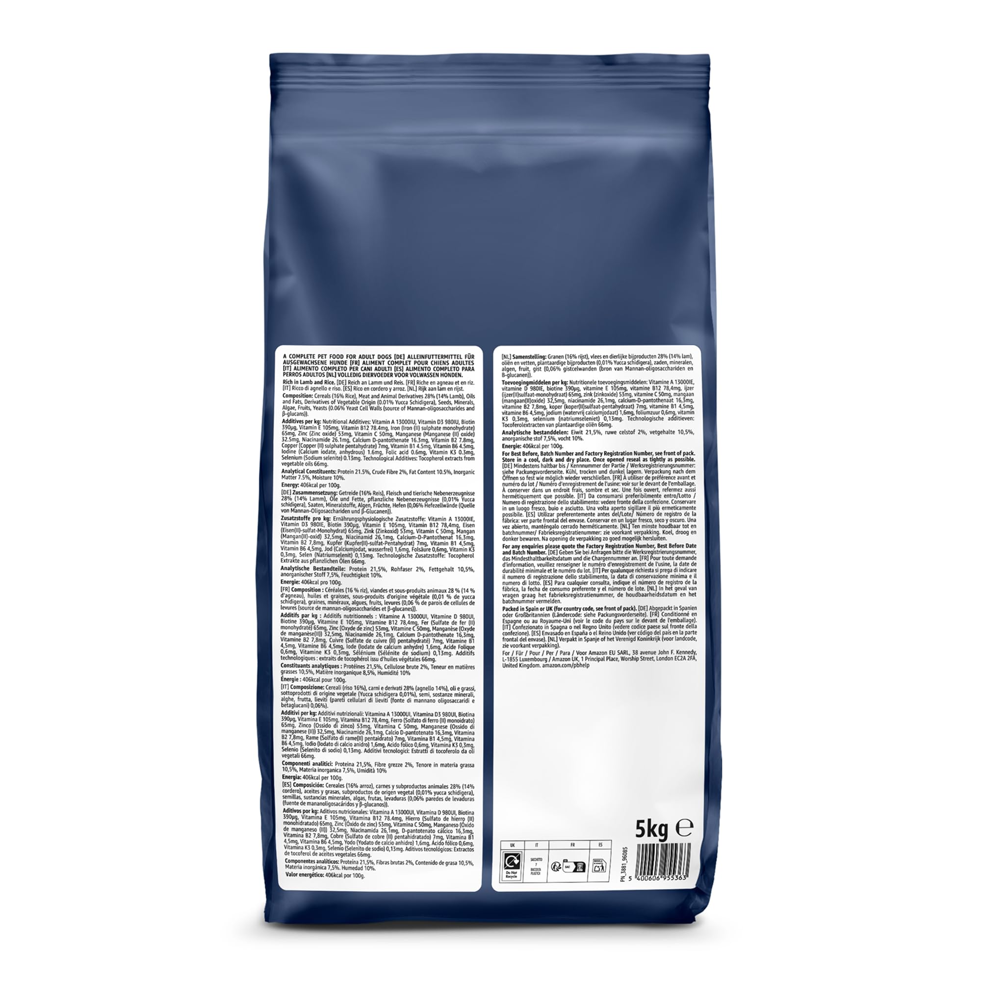 by Amazon - Complete Dry Dog Food for Adult Dogs, Rich in Lamb and Rice, 1 Pack of 5kg — view 7