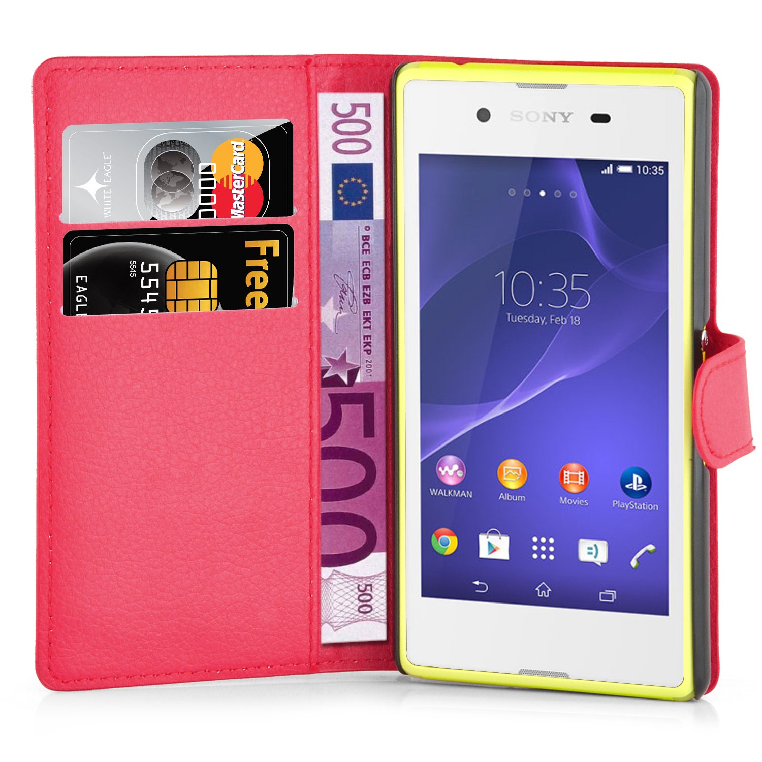Cadorabo Cover Libro Per Sony Xperia 1 – Portafoglio Rossa Con Chiusura Magnetica - 2