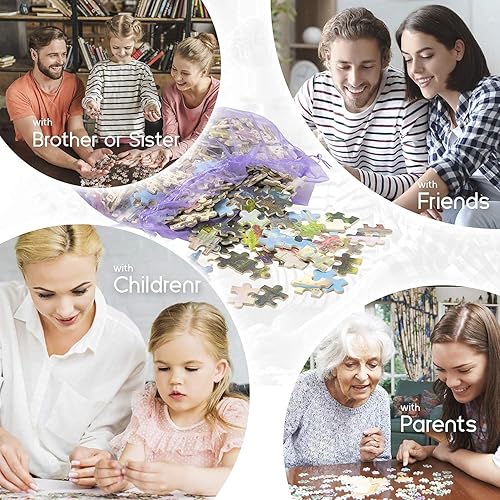 Miniatura 4 de Rompecabezas de 500 piezas de pastor alemán, cachorros de pastor alemán, retiro junto al lago, rompecabezas de madera para adultos y niños, juguetes