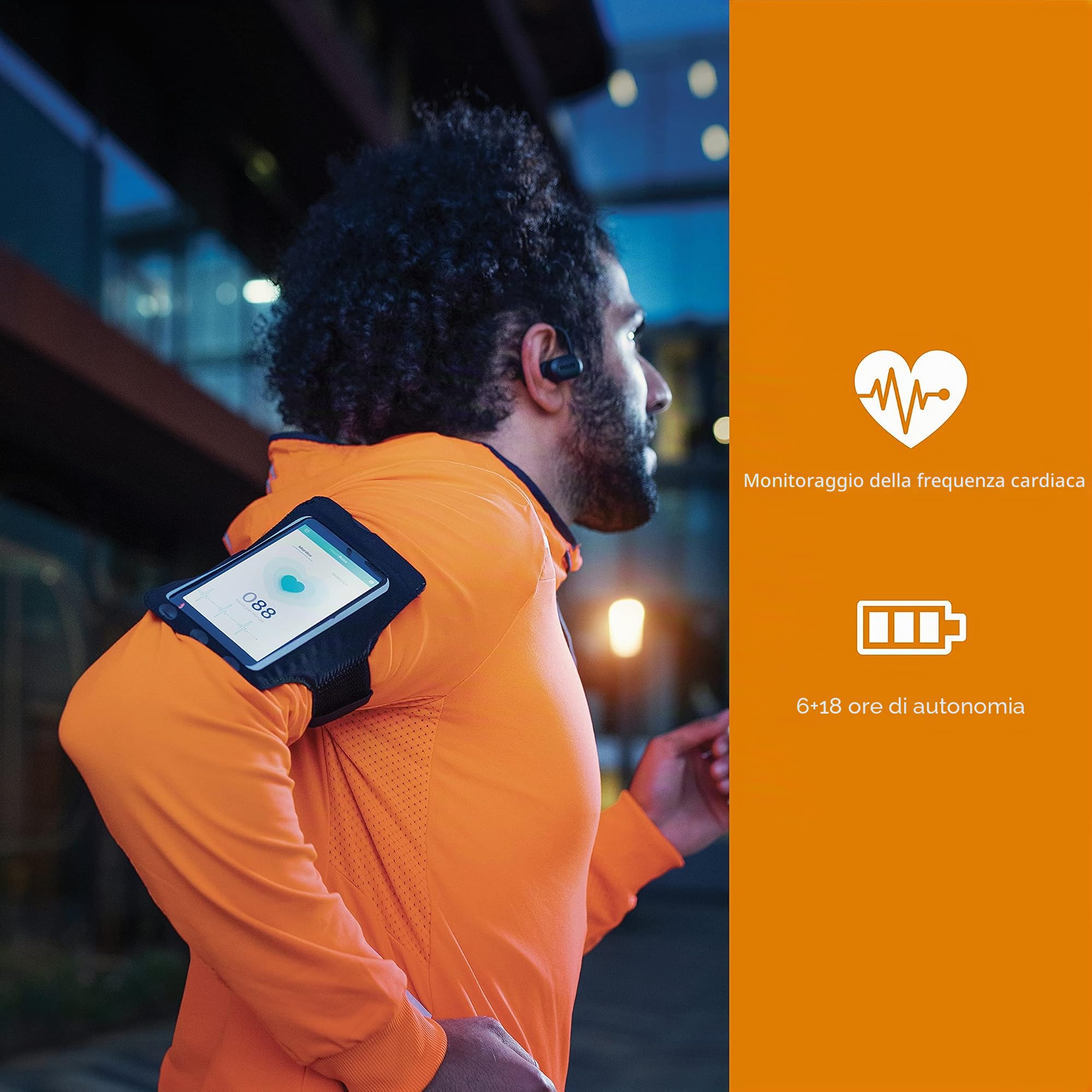 Philips Cuffie Sportive, TAA7306/00, Senza fili, Cuffie da corsa per adulti, Bluetooth, Fino a 24 ore di tempo di riproduzione, Microfono incorporato, Vestibilità sicura, Nero