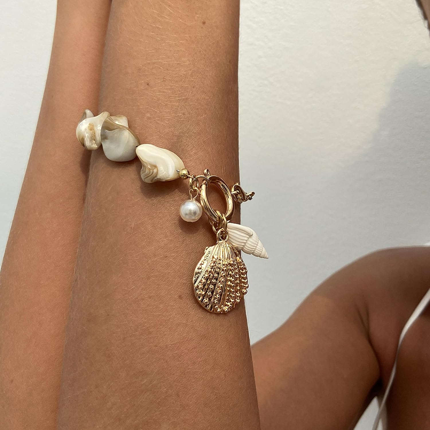 Starfish Bracelet Sea Shell Charms Bracelet Summer Beach Bracelets for Women Beach Vacation Outfits for Women Trendy 2025 - Image 4