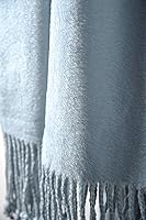 Vista 7 de EP Mode Manta de seda de morera con flecos para sofá (azul bebé)