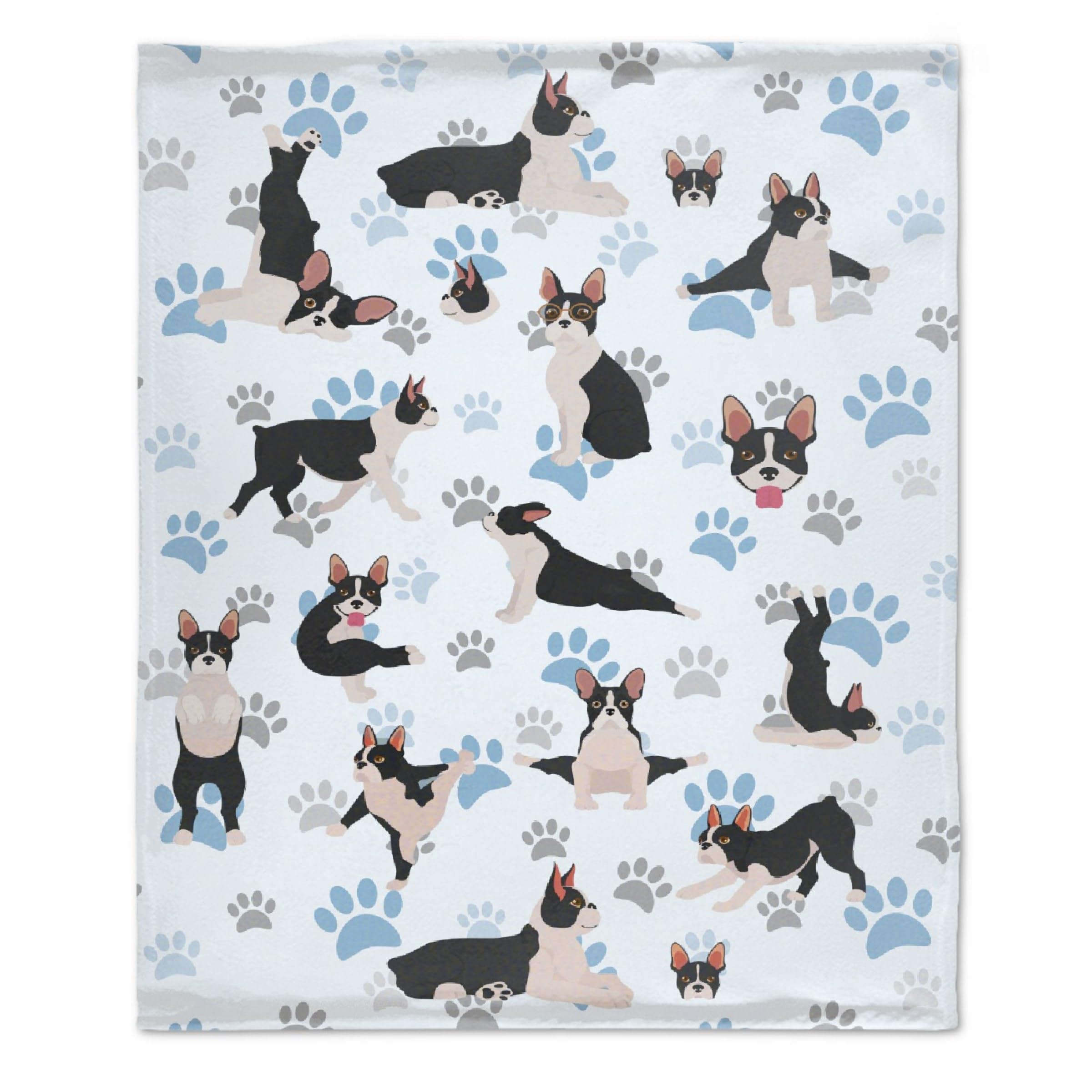Ottoy Boston Terrier Dog Blanket Gifts Plush Fuzzy Cozy Soft Lightweight Blankets for Couch Air-Conditioning Quilts Decor Blanket for Chirstmas Gifts 50