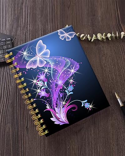 Vista 36 de iampanda Cuaderno con espiral, diseño floral, encuadernación fuerte de doble alambre con papel de primera calidad para niñas y mujeres, 60 hojas A5