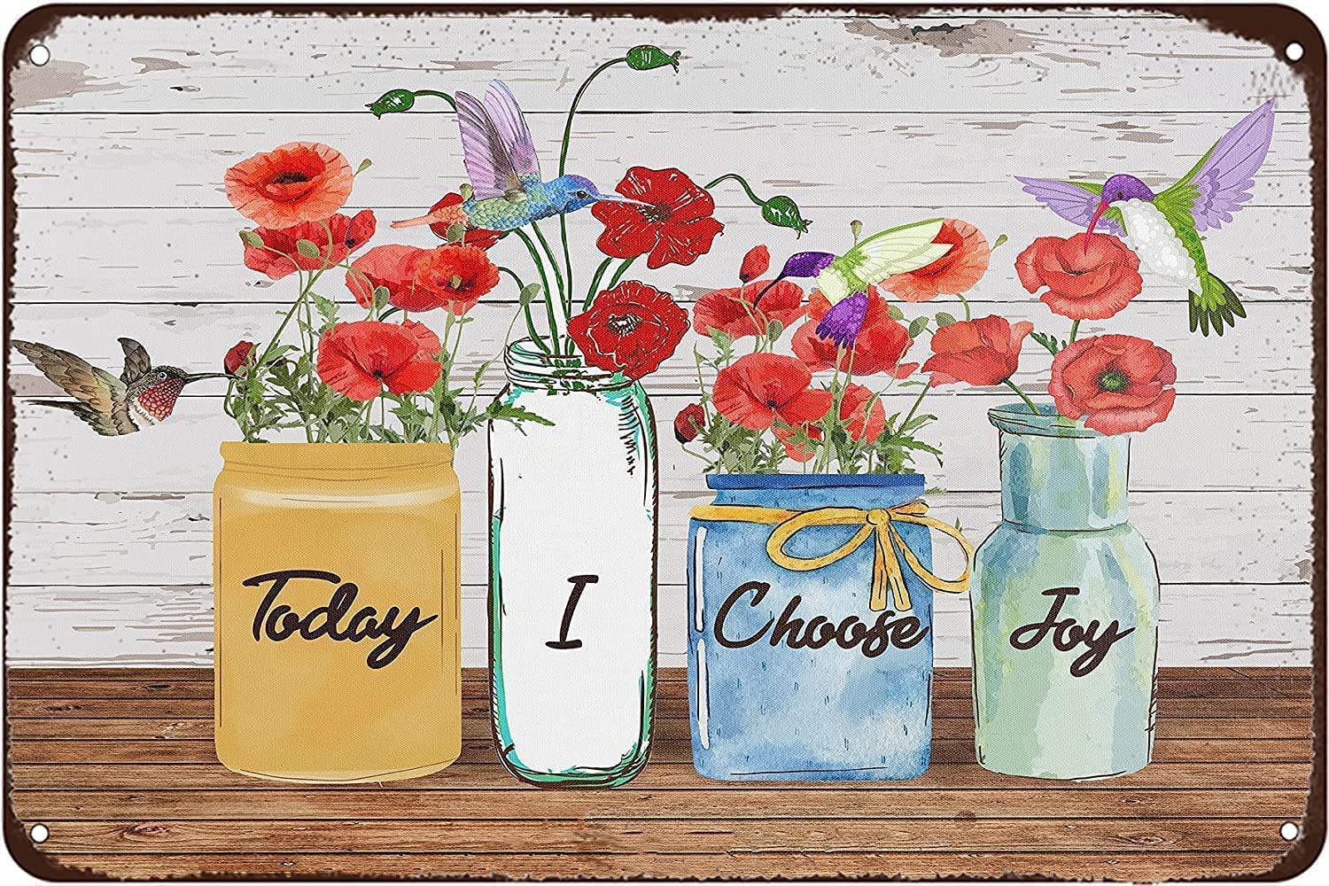 Yivxa Tin-58 Creative Today I Choose Joy Funny Novelty Metal Sign Retro Wall Decor For Home Office Coffee Bar Club Pub Metal Sign Funny Home Decor 8X12 Inches