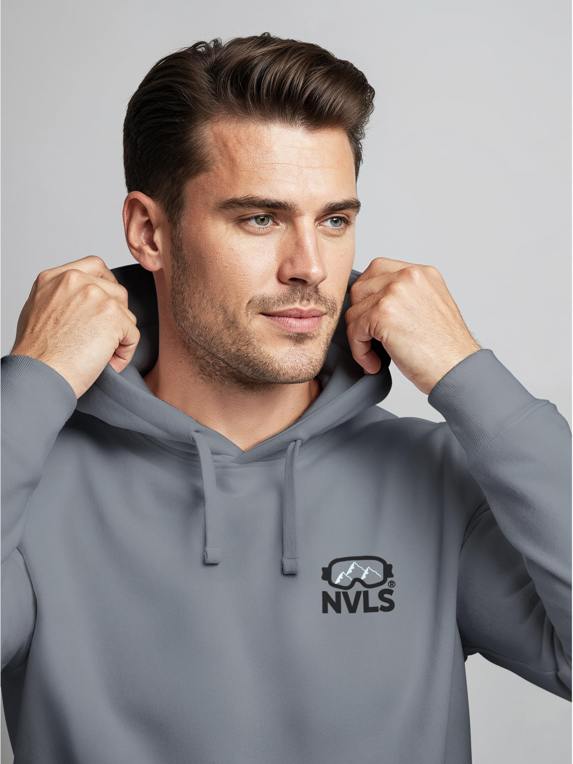 Neverless® Herren Hoodie Backprint Après Ski Social Club Skifahren Snowboarden Kapuzen-Pullover Männer Fashion Streetstyle