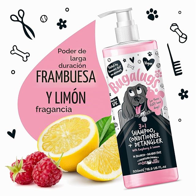Foto 5 de 8 de Bugalugs - Champú, Acondicionador y Desenredante Mascotas - Perros y Gatos - 500ml