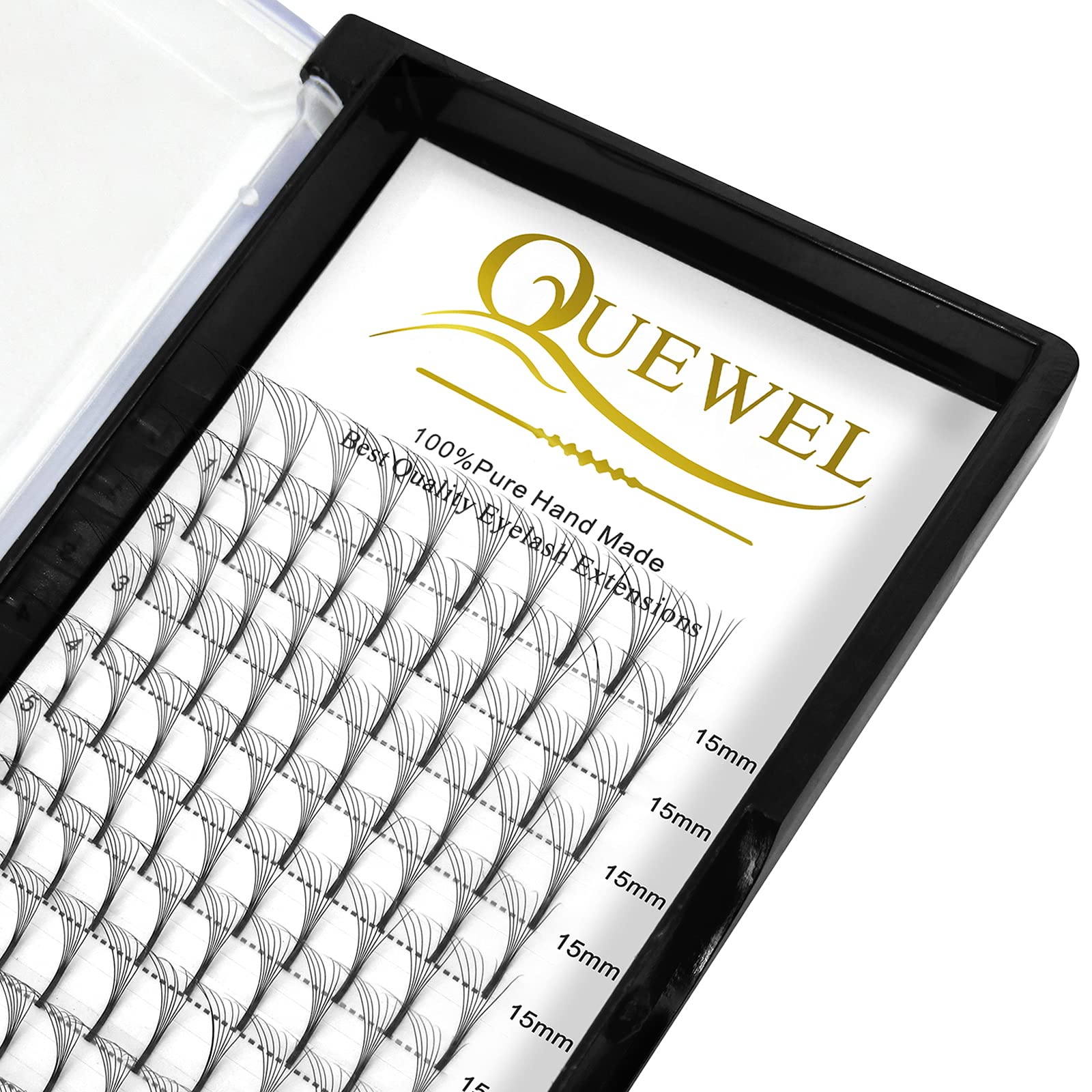 Pre Made Fan Eyelash Extensions 7D 0.07 D Curl 15mm Long Stem Premade Fans Volume Eyelash Extensions Pre Made Russian Volume Eye Lashes Long lasting Pre Fanned Russian Lashes (7D 0.07D 15mm)