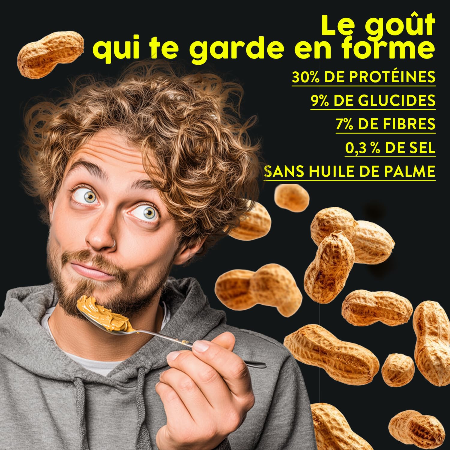 Beurre De Cacahuète Protéine Sans Sucre Crunchy, 1kg Peanut Butter, Beurre d Arachide 100% Naturel Sans Huile De Palme Dégraissé, Pate A Tartiner Protéinée