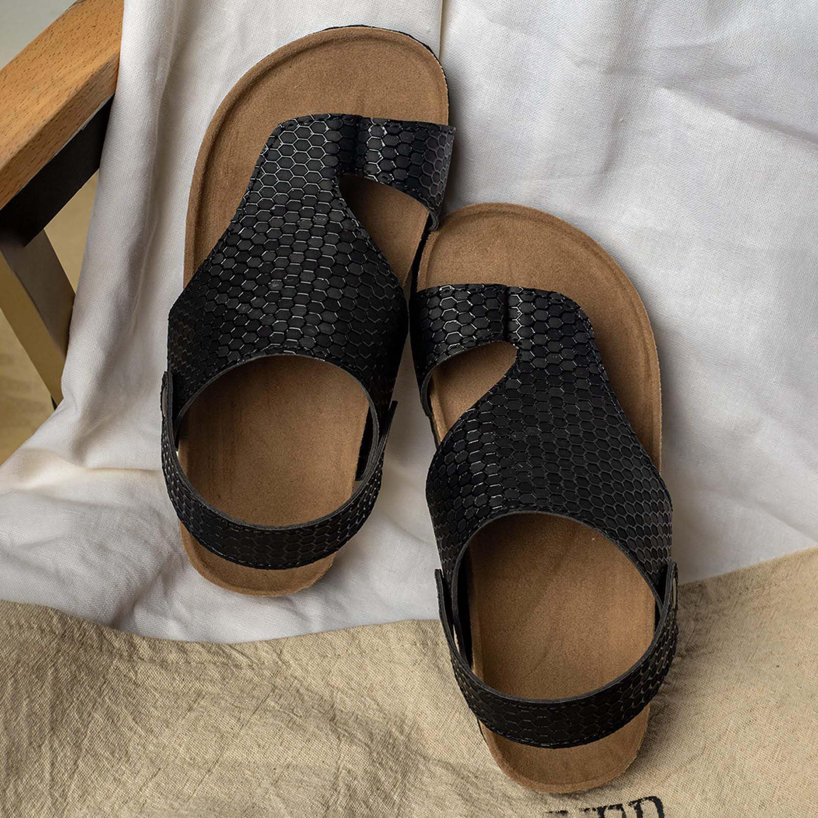 TTDGYYXW Infradito Grandi Stile retrò Estivo per Ragazze con Paillettes Spesse e Suola Morbida, Adatte per Il Tempo Libero e la Spiaggia e Dita Separate.