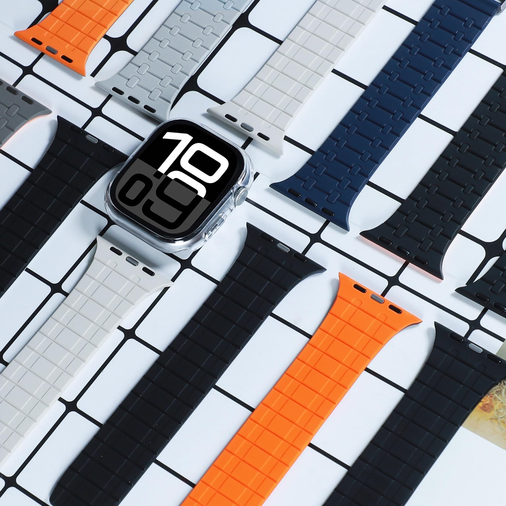 JDIME Per Apple Watch band 49mm 46mm 45mm 44mm 42mm Cinturini magnetici in silicone 10th Cinturino in silicone impermeabile