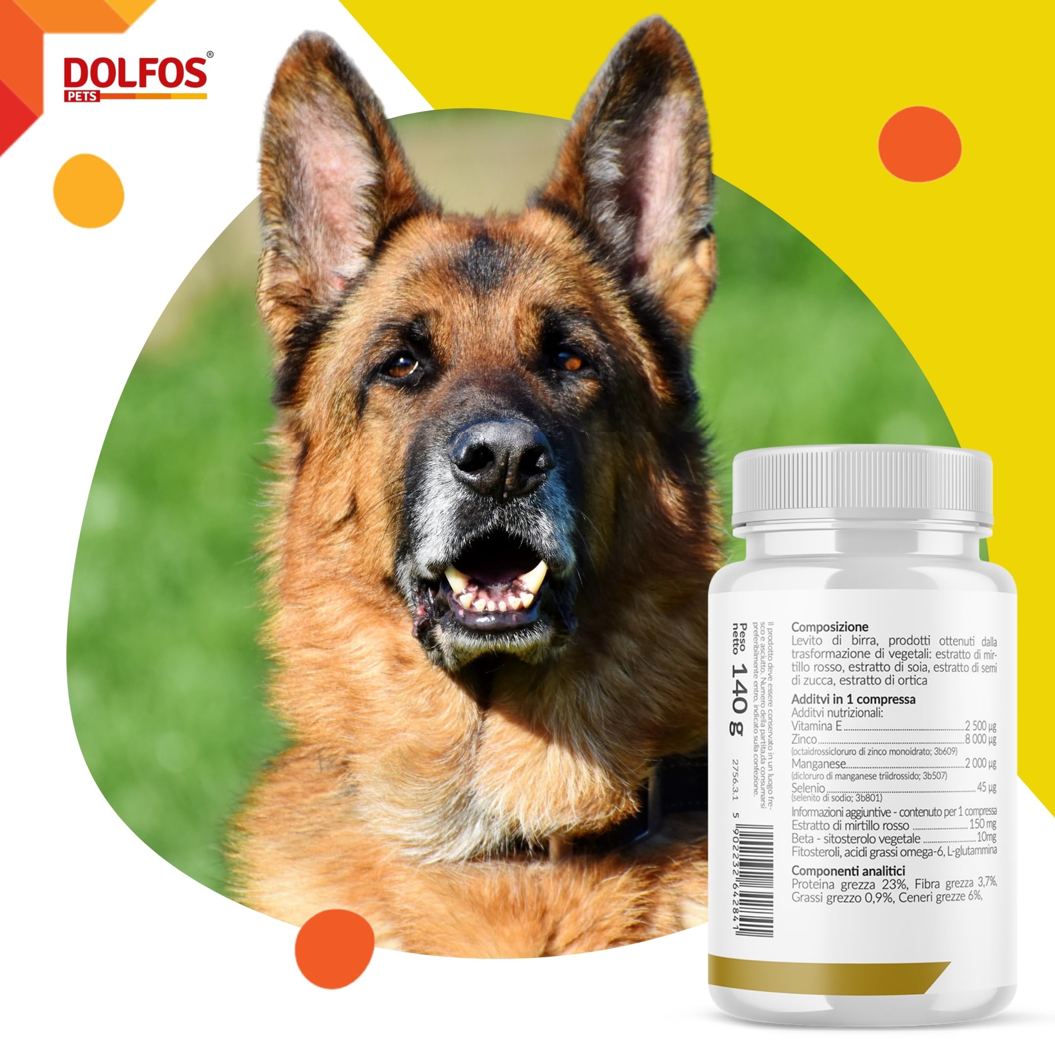 Dolfos Pets Dolvit ProstaDol Integratori per Cane, 90 Compresse, Prostata e Vie Urinarie, con Beta-Sitosteroli e Estratti Naturali, Integratore per Cani Anziani e Adulti