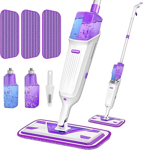 Miniatura 1 de Serie de trapeador de doble botella  Enspoway - Trapeador de polvo con almohadillas lavables x3 para limpieza de suelos de cerámica para el hogar,