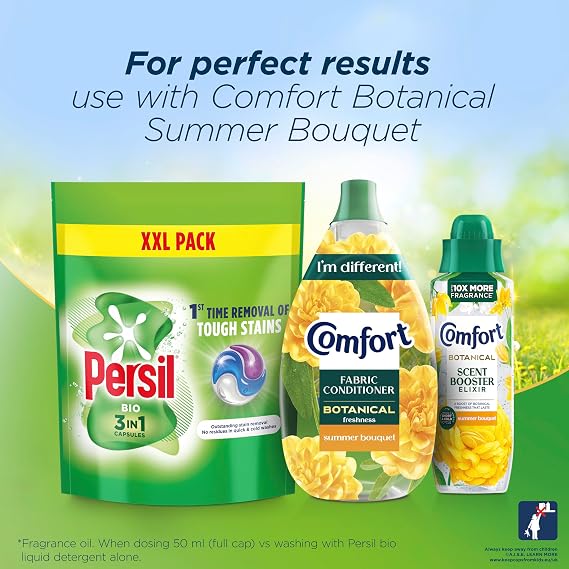 Persil Bio 3 in 1 Washing Capsules 1st time removal of tough stains outstanding stain removal in quick & cold washes 48 washes