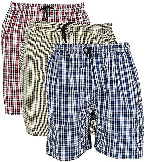 Men's Cotton Checkered Printed Boxers, Shorts, Multicolor Pack-of -3-picture-24
