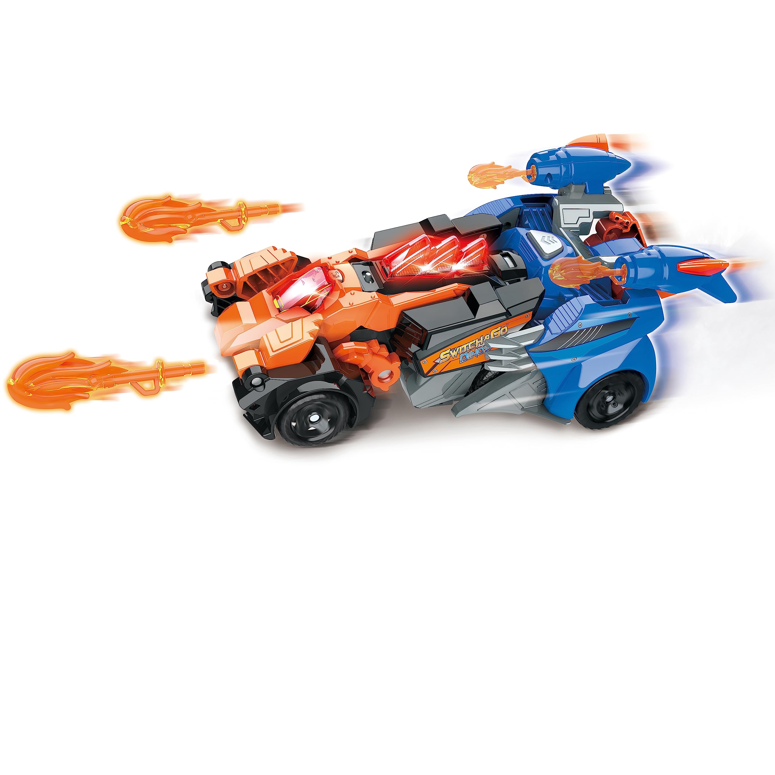 VTech Switch & Go Dinos Fire – Pincho El Tricerátops, Dinosaurio Transformable En Coche Con Luces Y Sonidos, Juguete 2 En 1 Para Niños De 3 A 8 Años (Versión ESP)