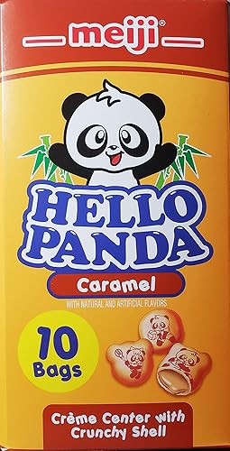 Meiji Hello Panda Paquete familiar de galletas, caramelo, 9.1 oz (10 paquetes individuales)
