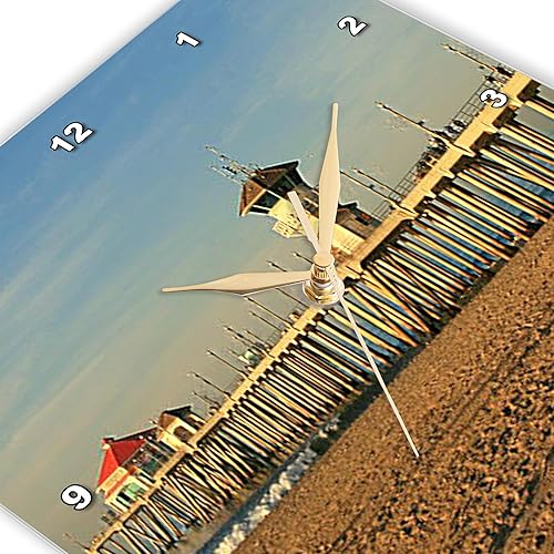 Miniatura 3 de 3dRose Huntington Beach Pier-Wall - Reloj de pared (15.0 in)