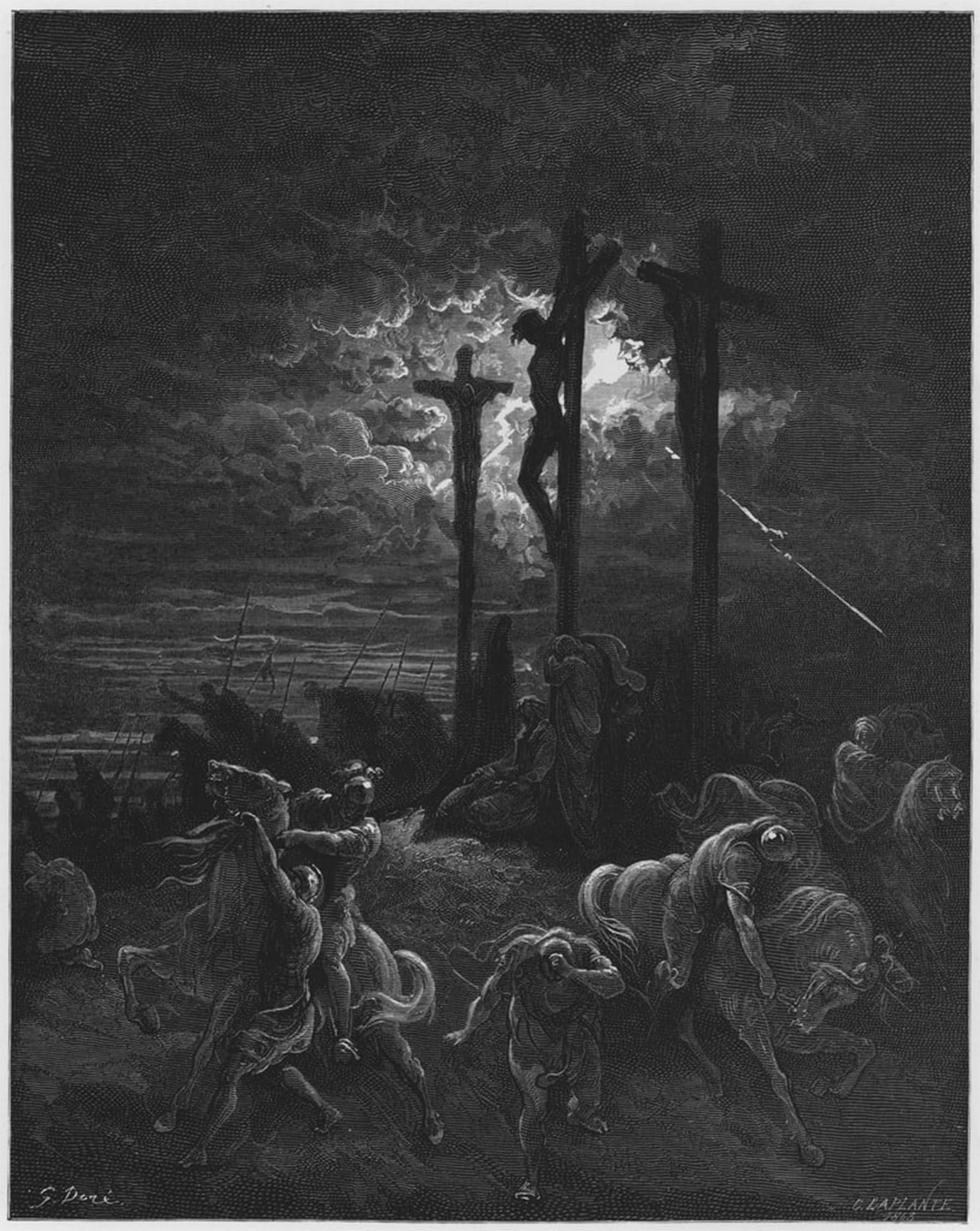 ARTXLXXBN Famous Painting Canvas Artwork Graffiti Print Bible the Darkness At the Crucifixion by Gustave Dore Portrait Canvas Image for Home Decor 60x90cm
