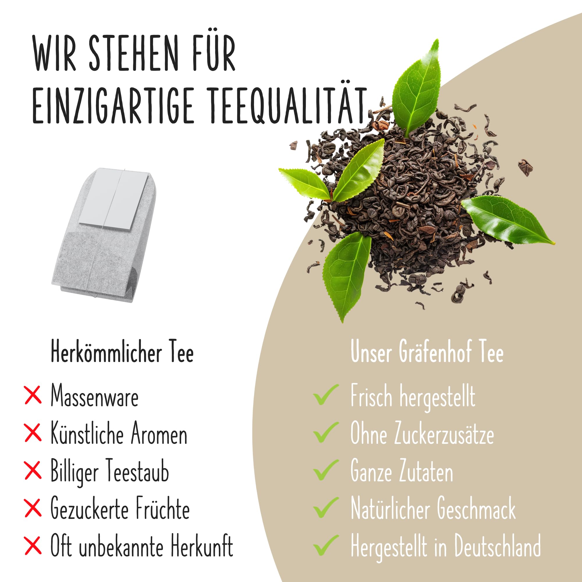 Gräfenhof Pfirsich Orange (entkoffeiniert) Schwarztee Bio, 300g (3x 100g) loser Tee mit Schwarzer Tee entkoffeiniert & natürliches Pfirsicharoma, entkoffeiniert, Premium Qualität, in DE abgefüllt
