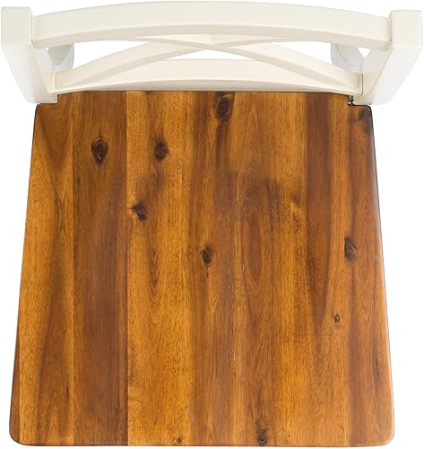 Miniatura 9 de Safavieh Home Collection Akash - Silla de comedor de 18 pulgadas con respaldo en X blanco y natural (juego de 2) blanco (White/Natural),Negro