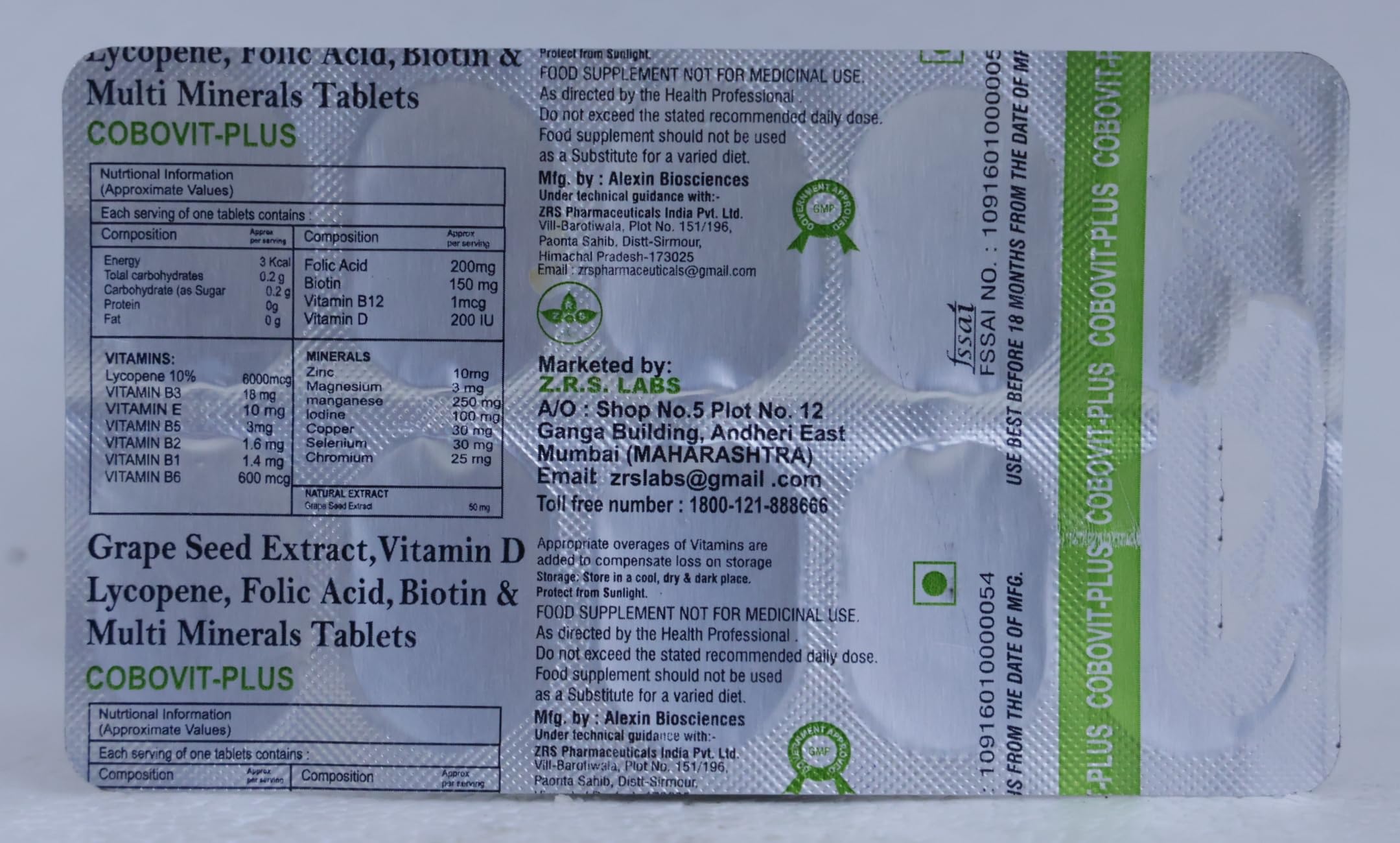 Cobovit Plus - Strip of 10 Tablets