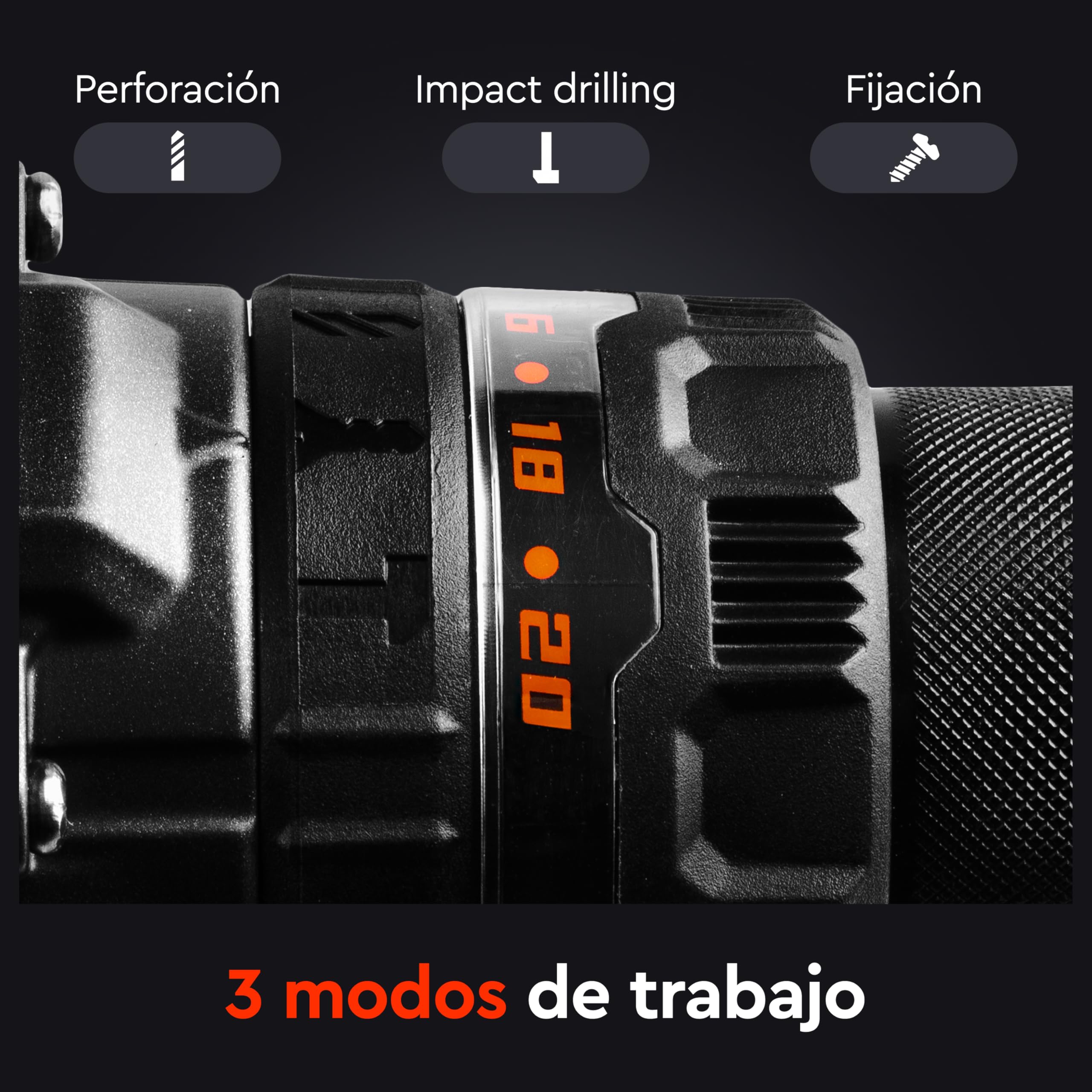 Taladro Atornillador a Batería 20V Sin Escobillas, 160 Nm, Portabrocas 13mm, Solo 1,1 kg - CD-202BC ULTRA + Batería 4.0Ah + Cargador + Maletin