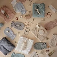 Vista 5 de Mushie Toalla con capucha para bebé Algodón orgánico (Azul bebé)