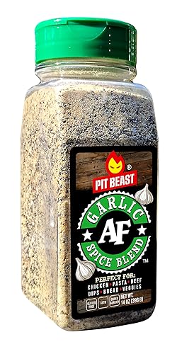 Pit Beast Ajo AF - Condimento para barbacoa de ajo, sal y pimienta Mezcla de especias de sabor extremo a ajo para todo uso Pollo, pasta, verduras,