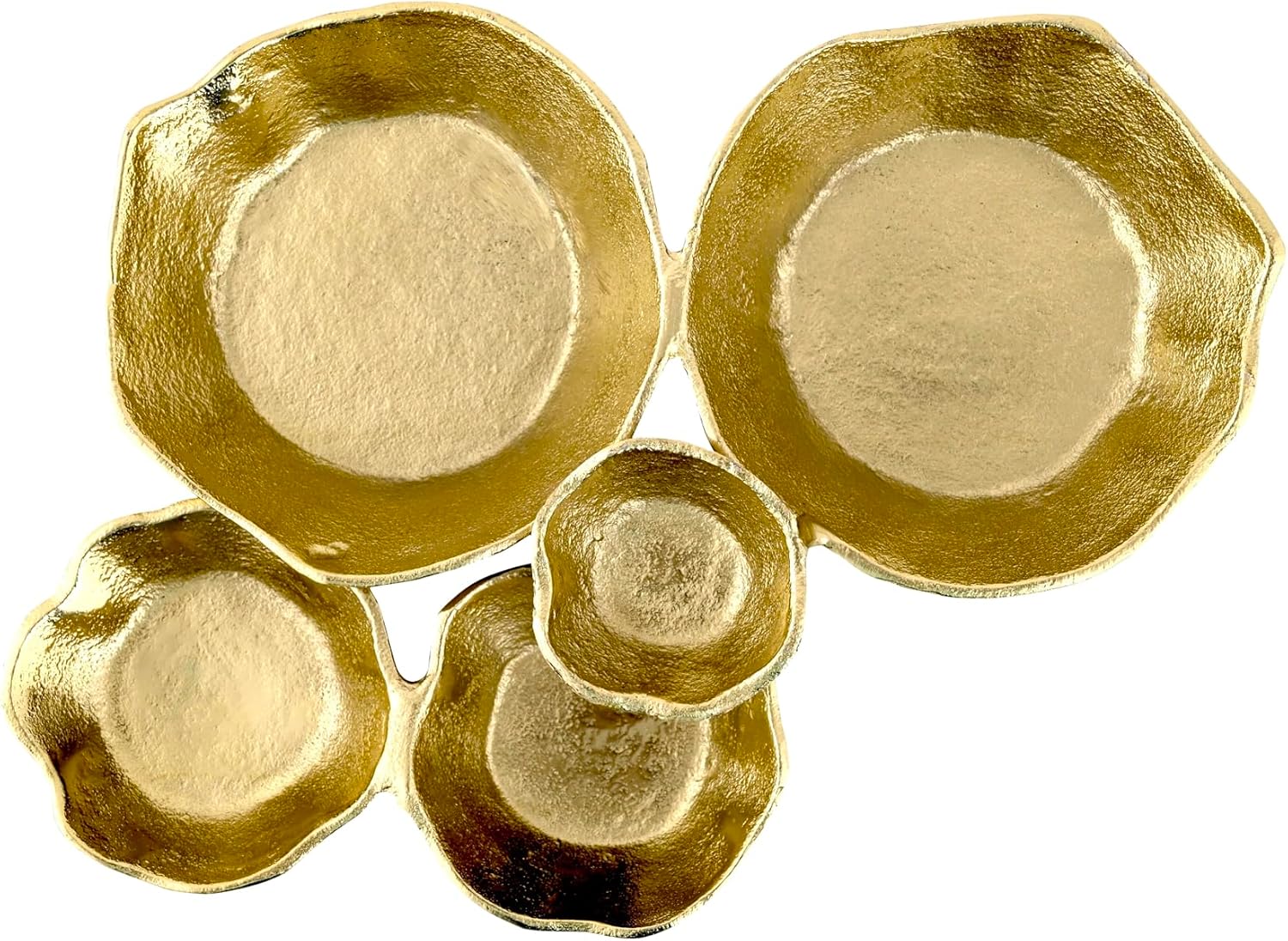 Cruiser's Caché 13.5" Cluster of 5 Rustic Gold Finish Serving Bowls