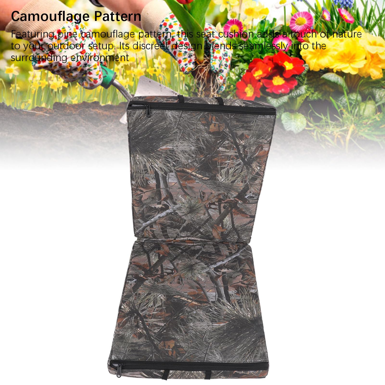 Pilipane Baumständer Sitzkissen Faltbare wasserdichte Tarnung Komfortable Dicke Polsterung im Freien Jagd Camping Kiefern Tarnung 600d Oxford Stoff 19oz