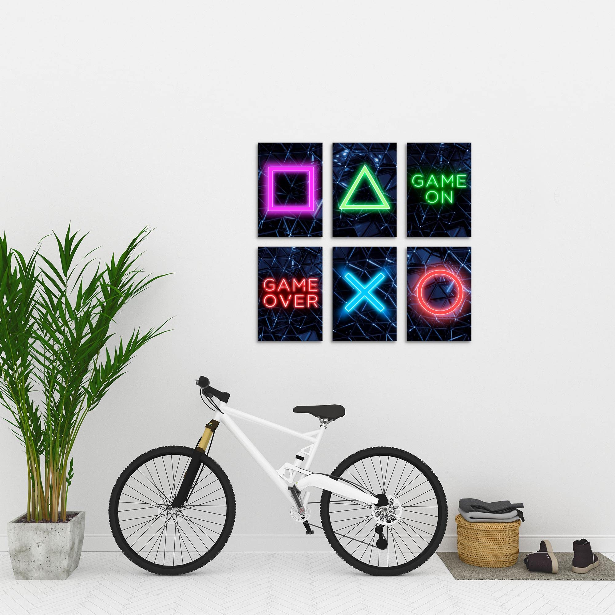 Canvas Game Console Game - Completely Ready to Hang - Stylish Decoration - 6 Pictures Set - Nursery Boy Teen N002664b - Image 2