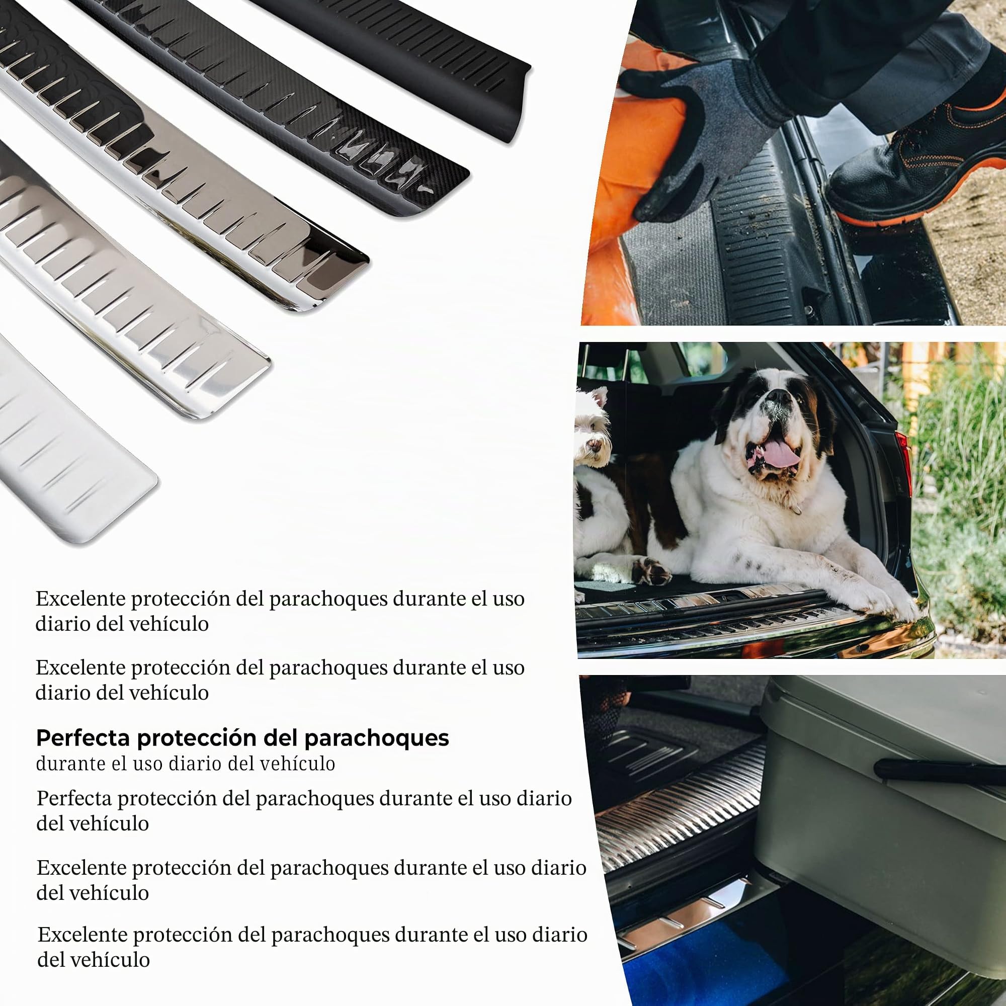CHROMEMASTER - Protector de Parachoques - Compatible con VW T5 Multivan 2003-2015 | Acero Inoxidable Pulido - Tira Protectora Protege la Pintura del Parachoques Trasero de Daños