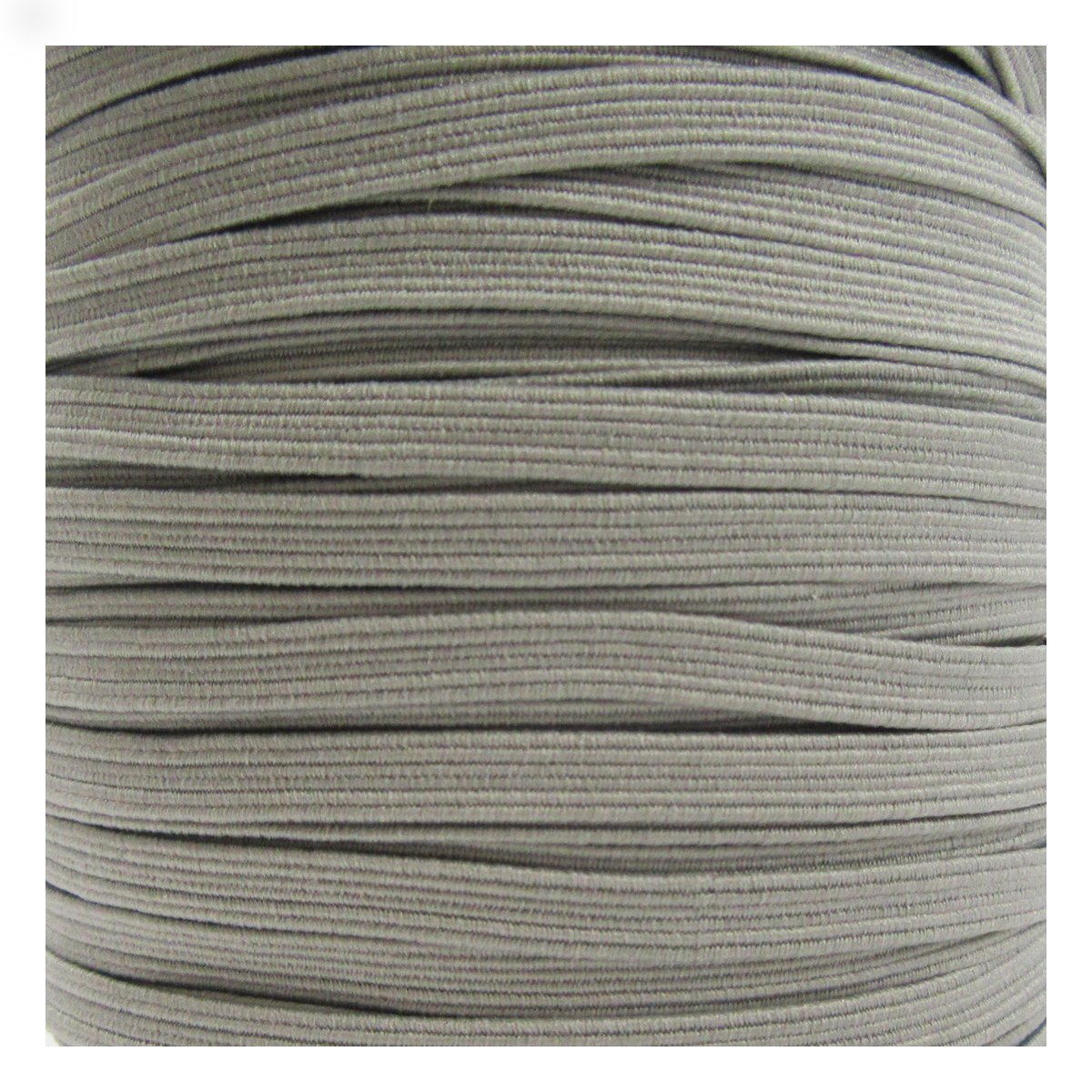 Beads4crafts 6mm COLOURED FLAT ELASTIC TRIM *22 COLOURS* CORD TRIMMING STRETCHY RIBBON (5 Metres, Grey (H3076))