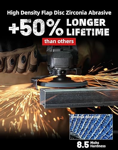 Miniatura 17 de EZARC Discos de aleta de grano 40, disco de lijado de alta densidad de 4.5 x 7/8 pulgadas tipo 29 para lijar, eliminación de óxido, acabado