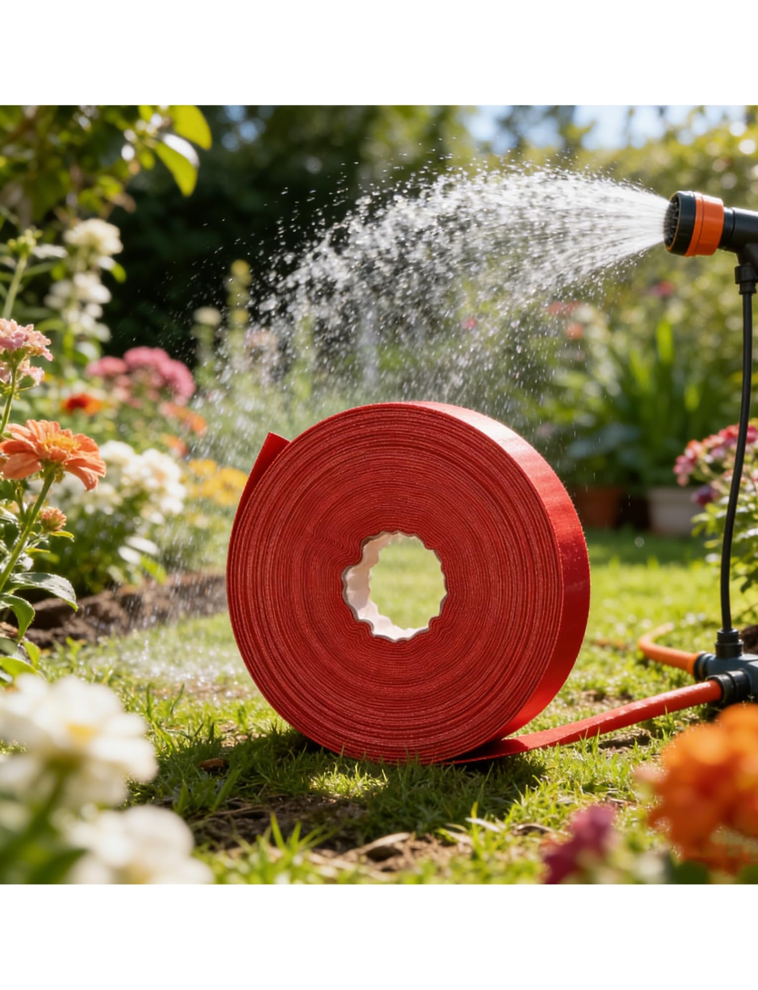 Lcuvimpex Red Pool Backwash Hose, Pvc Lay Flat Hose Reinforced Water Discharge Irrigation Multicolor Multiple Sizes(,Id 1Inch- 50M)