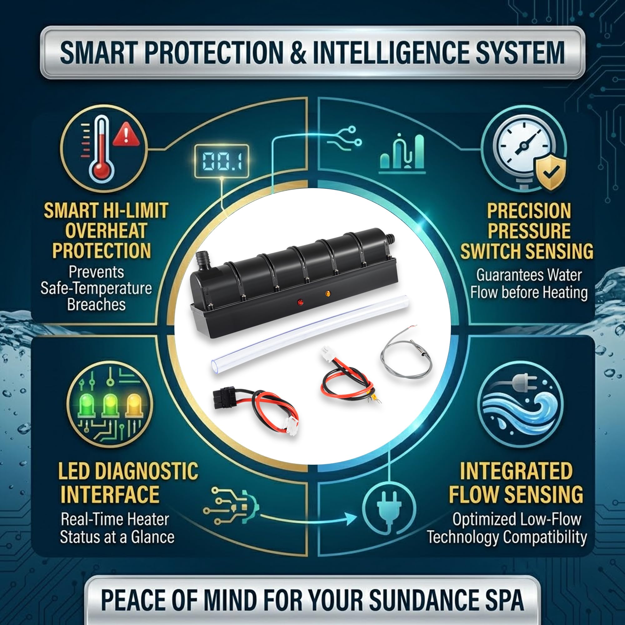 Yoursme Repuesto para calentador inteligente de bajo flujo Sundance/Jacuzzi Spa
