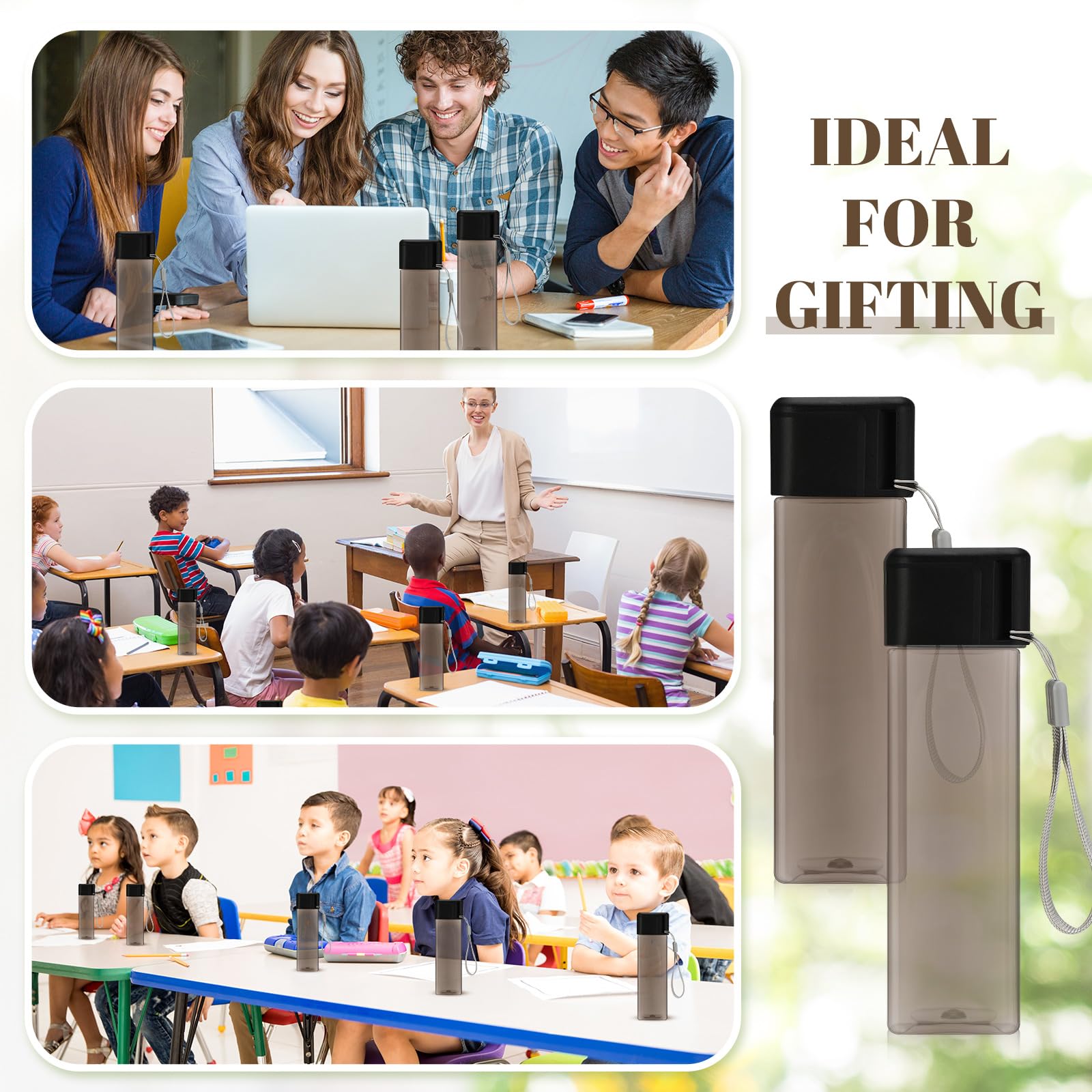 Mifoci 20 botellas de agua a granel de plástico de 17 onzas a granel, para gimnasio, deportes, adultos y niños, botellas de agua grandes reutilizables con tapa abatible a prueba de fugas para fiestas,